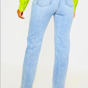 Light Wash Split Hem Jeans